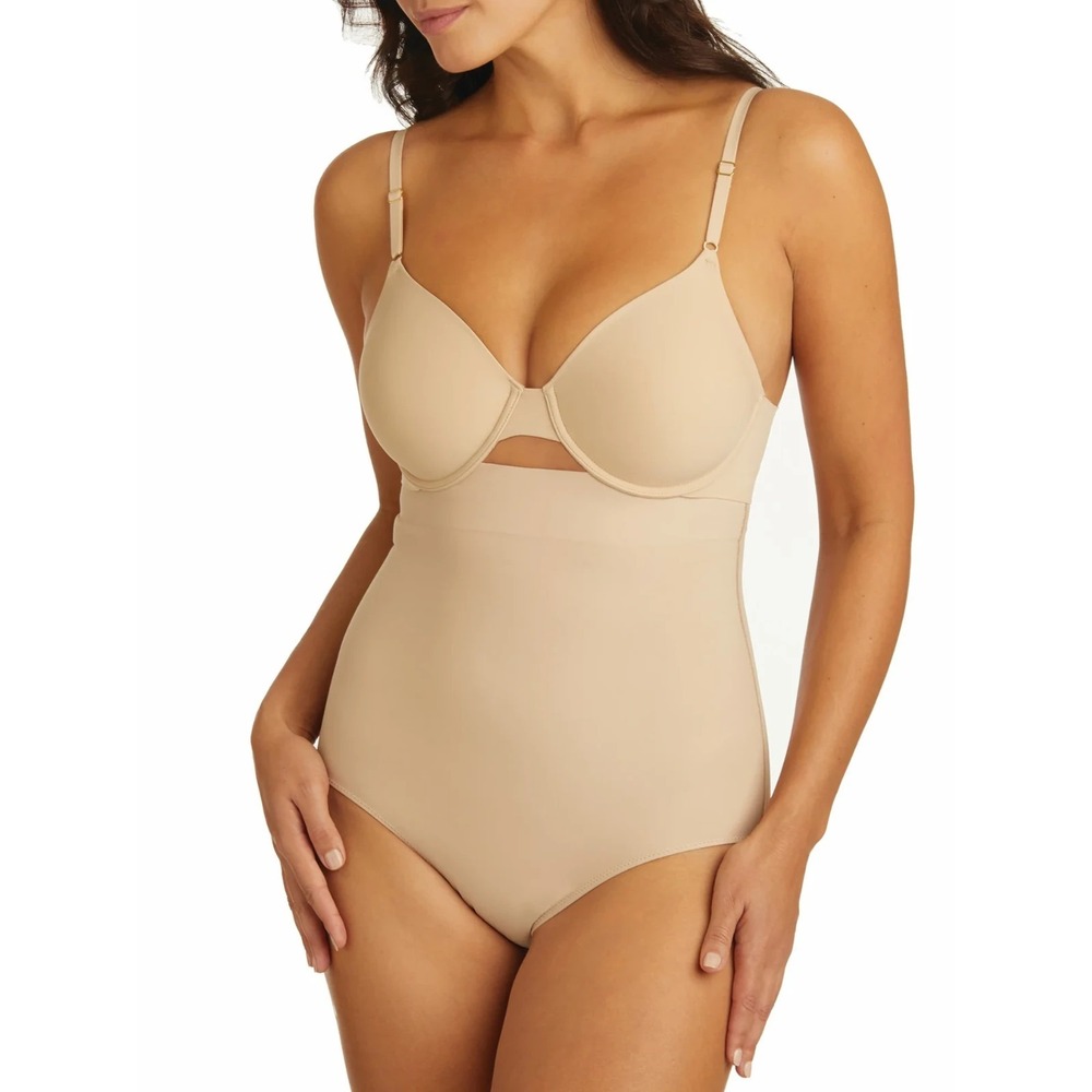 Naomi & Nicole Beige Sleek Solutions High Waist Shaping Brief Size XL Warm Beige
